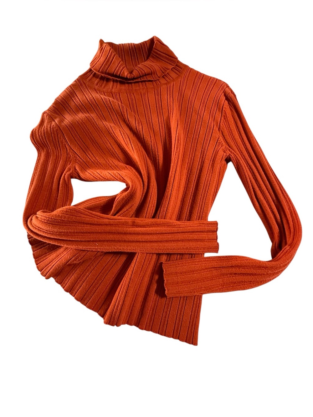 Cato Ribbed Turtleneck Sweater - Orange